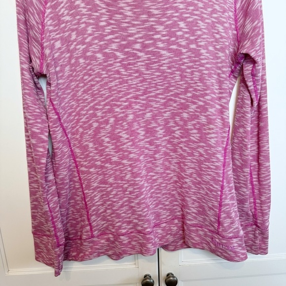 Marmot Base Layer Tech Heathered Pink Long Sleeve Tee Sz Large Space Dye - Picture 5 of 10